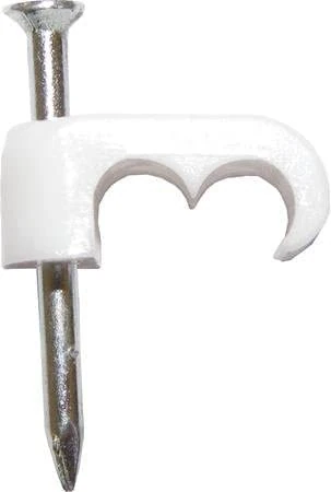 ASCL 25 x White Cable Clips for Twin Satellite Coaxial Cable