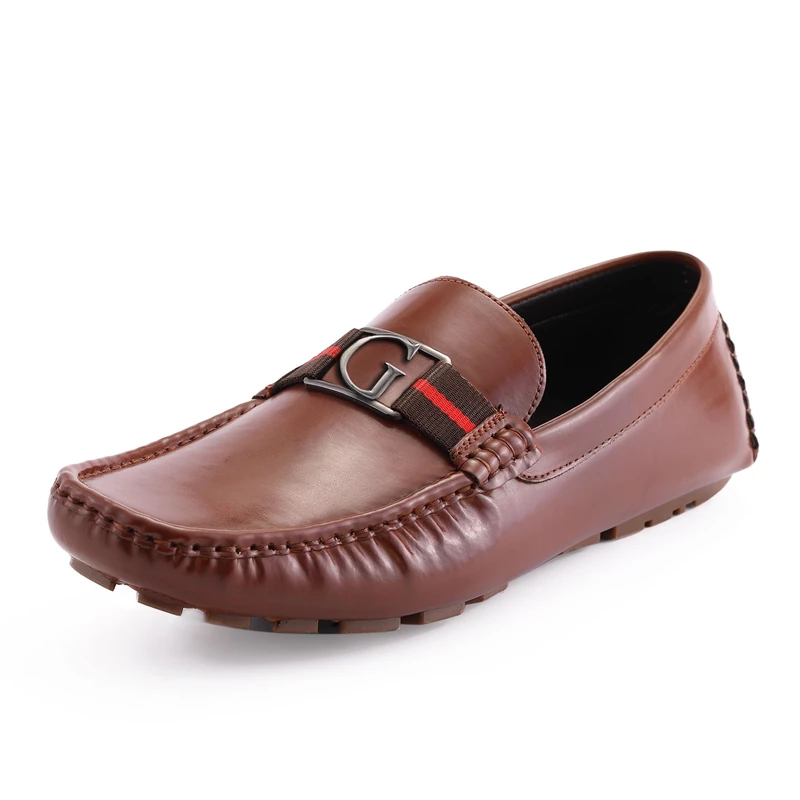 GUESS Men's ASKERS Loafer, Cognac, 9