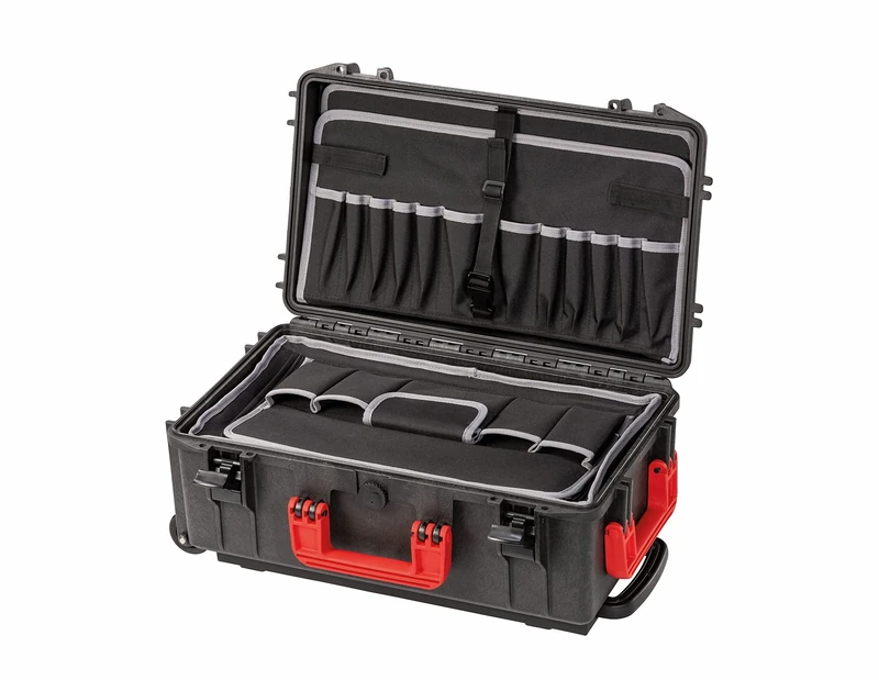 PARAT PROTECT-LINE PROTECT 30-S 6520000391 Roll Tool Box (Polypropylene Trolley, Pressure Equalisation Valve, Capacity 30 Litres, Inserts + Rubber Loops, Document Compartment, with Wheels)