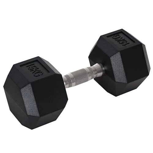 HOMCOM 12.5KG/15KG/17.5KG/20KG Single Rubber Hex Dumbbell Portable Hand Weights Dumbbell for Home Gym Workout Fitness