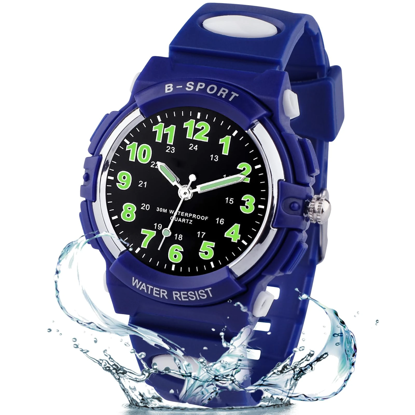 GUUMUXIN Children's Watch, Boy's Watches, Analogue Watch for Kids, Teenagers, 3 ATM Waterproof, Outdoor Sports Watchs with TPU Strap for Boys and Girls Aged 4-15