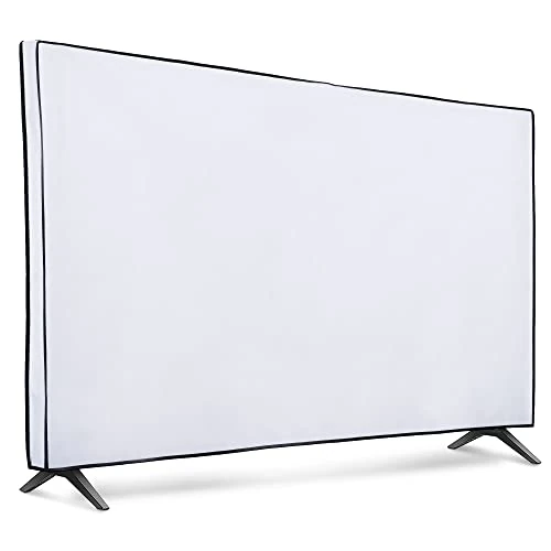 kwmobile Dust Cover for 65" TV - Fabric Case TV Protector for Flat Screen TVs - White