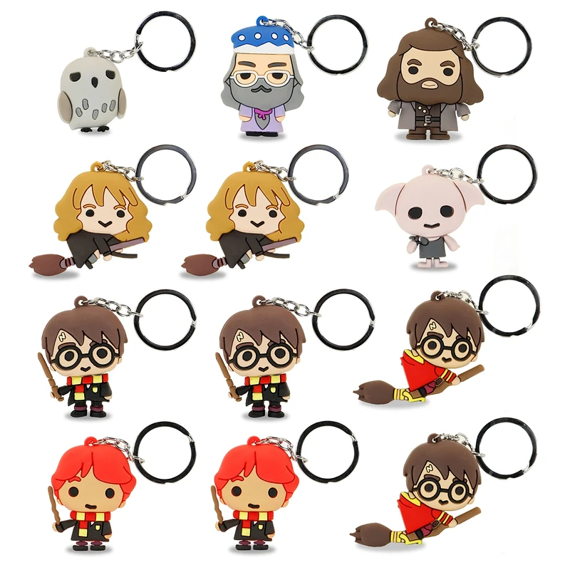 Harry Potter Assorted HP-Set of 12 Keychain Vinyl Figures, Multicolour, 58 x 18 cm