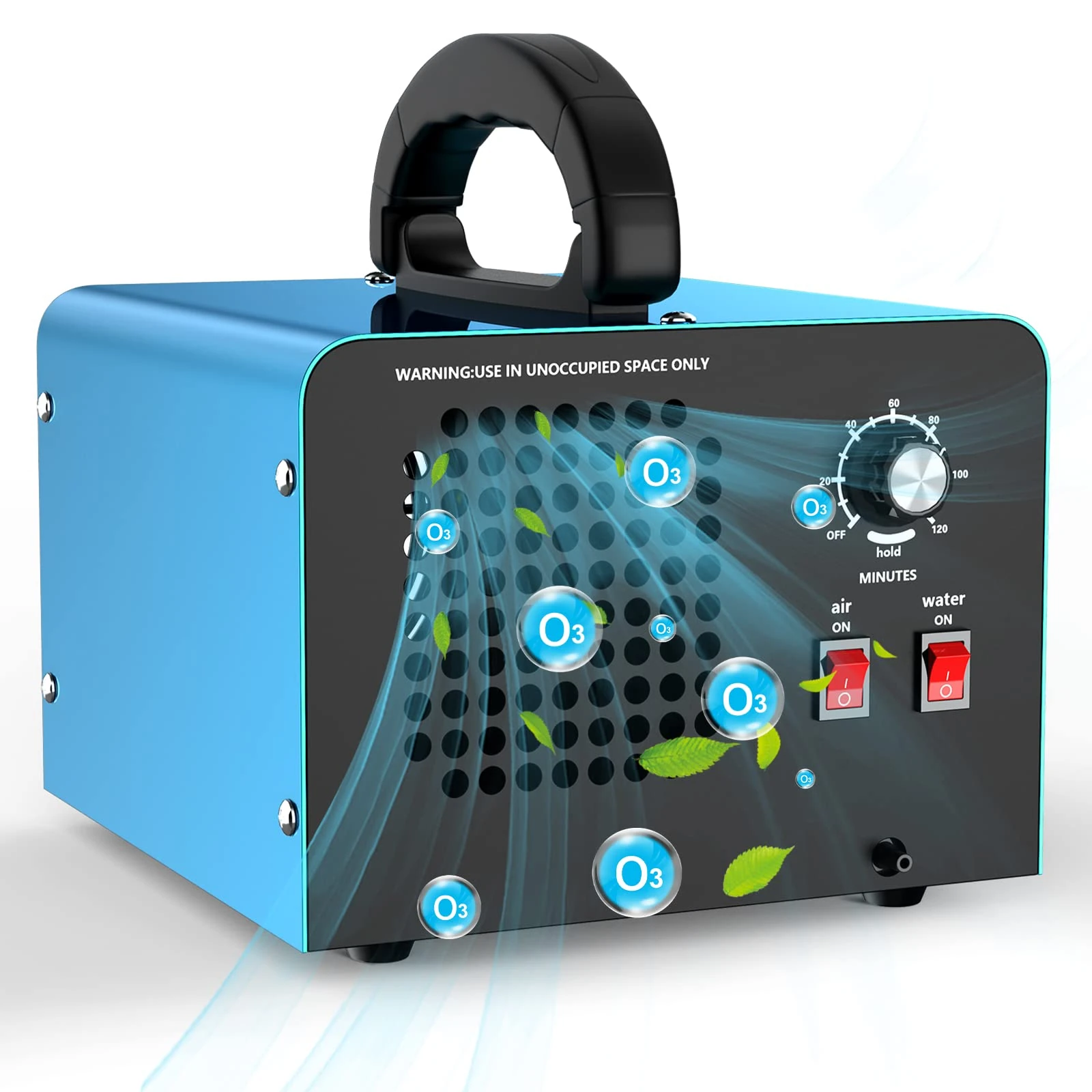 Ozone Generator, 28000 mg/hour Ozone Device with 2 Modes, Industrial Ozone Air Purifier with Timer, Efficient and Portable, for Rooms, Garages, Farms, Hotels, Cleans up to 300 m²