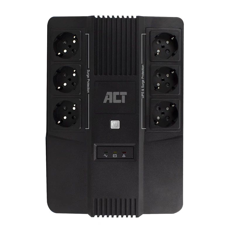 ACT Back-up UPS Uninterruptible Power Supply Line Interactive, 600VA Battery UPS Power Supply, (6 Schuko Outputs, Surge Protection), AVR - AC2300