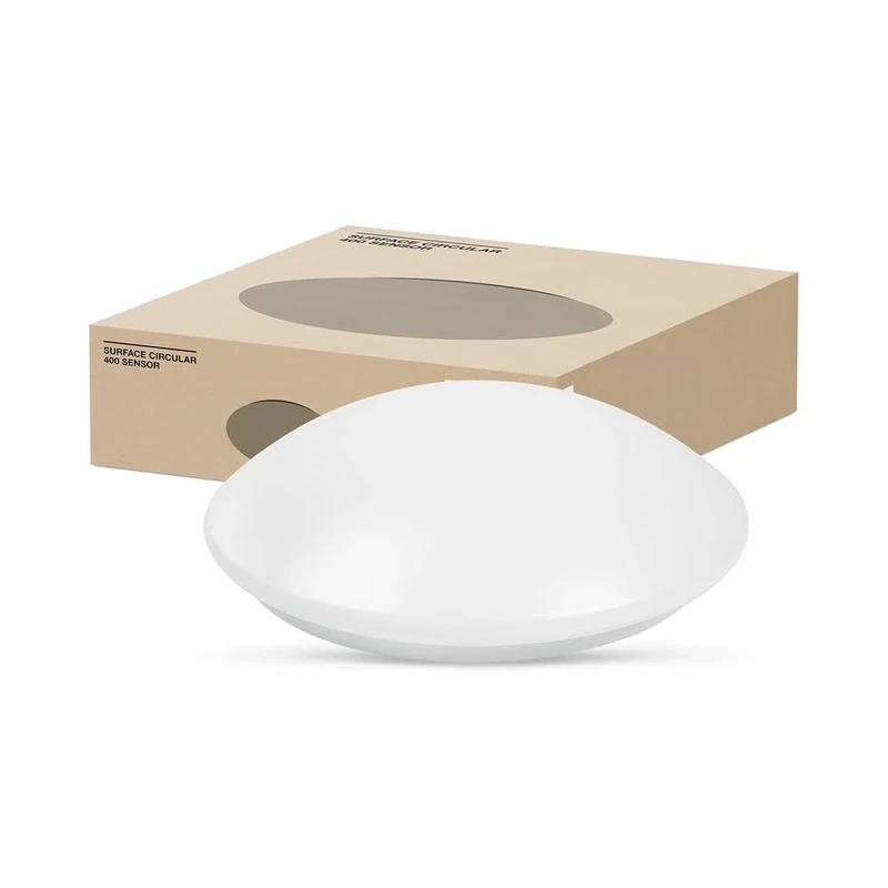 LEDVANCE Wall and Ceiling Light with Integrated Light Sensor, Surface Circular 400 mm, Energy Saving, 24 W, Cold White, SF CIRC 400 SEN V 24 W 840 IP44 [Energy Class G]