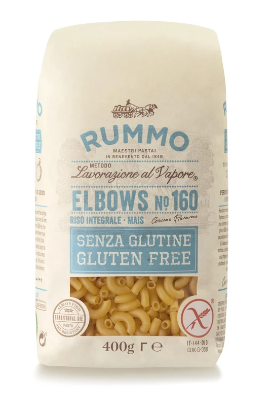 Rummo Gluten Free Elbow Pasta No.160 - Masterfully Made Italian Pasta, Perfect for Gourmet Creations, 400 g (Pack of 1)