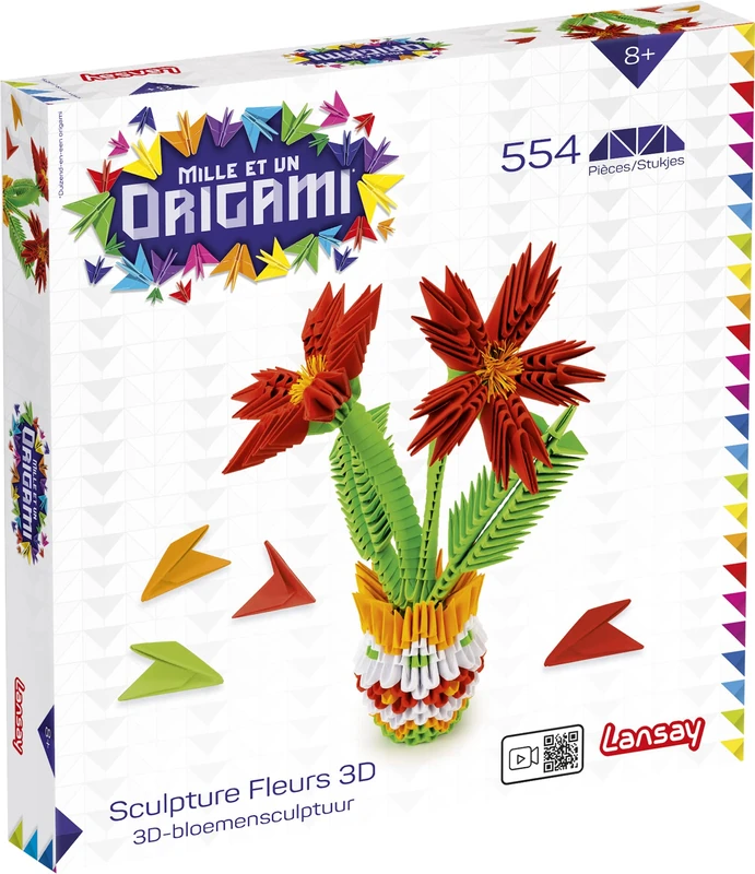 Lansay Mille et Un 3D Origami Flowers Sculpture Kit