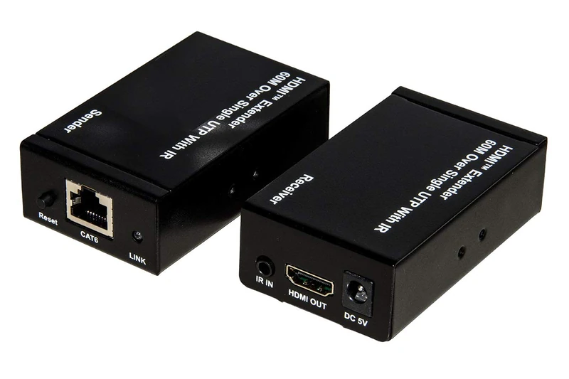LINK LKEXT161 Hdmi Extender Via Cat 6 Network Cable Up To 60 Meters 1080P with Infrared Control, Black