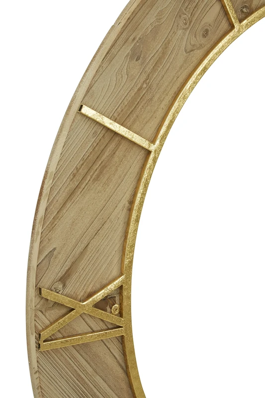 Premier Housewares Wall Clock Wooden Clocks For Living Room Gold Roman Numbers Kitchen Clocks Wall Contemporary Clocks For Bedrooms 98 x 4 x 98