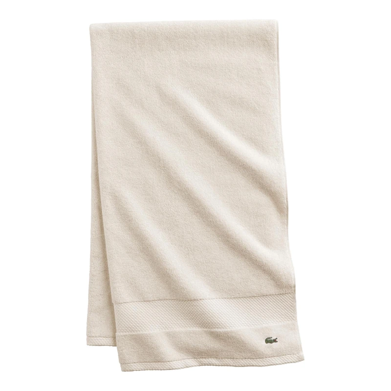 Lacoste Heritage Supima Cotton Bath Sheet, Chalk, 35" x 70"
