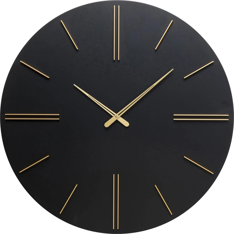 Kare Design Wall Clock Luca, Black, Elegant, 70 cm Diameter, Wall-Mounted, Wall Art, Decorative Home Accessories, Room Decor, Home Decor, for Home Office, Living Room, Bedroom, Hallway