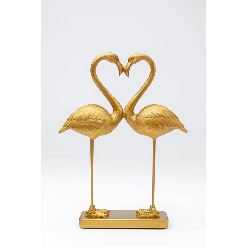 Kare Decorative Figurine Flamingo Love Gold Accessory Handmade Item Height 39 cm - Image 1