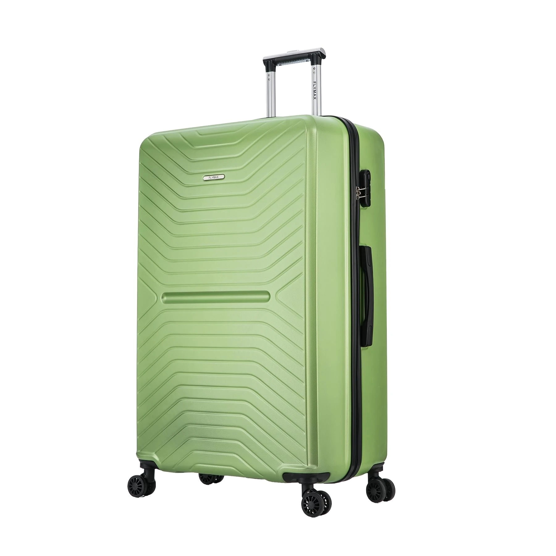 FLYMAX XL 32" Extra Large Suitcase 4 Wheel Lightweight Luggage Hard Shell Check in Hold Travel ABS 125 Litre Capacity Travel Case with 3 Digit Combination Lock + Telescopic Handle Lime