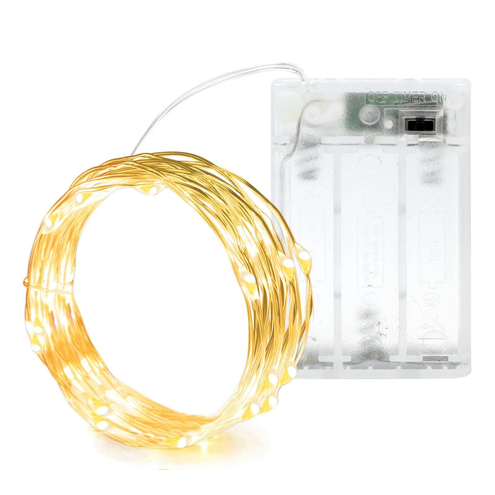 Annefly Battery Operated 2M 20 LED Timer Fairy String Lights Silver Wire Firefly Lights for Bedroom Indoor Outdoor Jars Christmas Wedding Party Festival Decoration Warm White