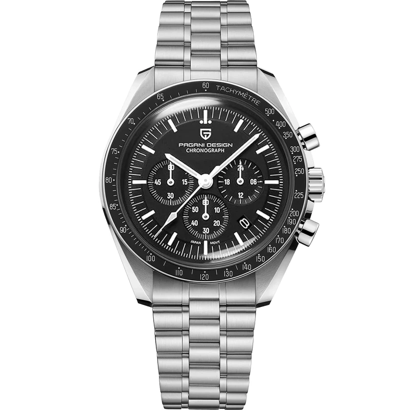 Pagani Design 1701 Men's Watches Quartz Men Chronograph Stainless Steel Sports Watches for Mens Waterproof WristWatches Japan VK63 Movement…