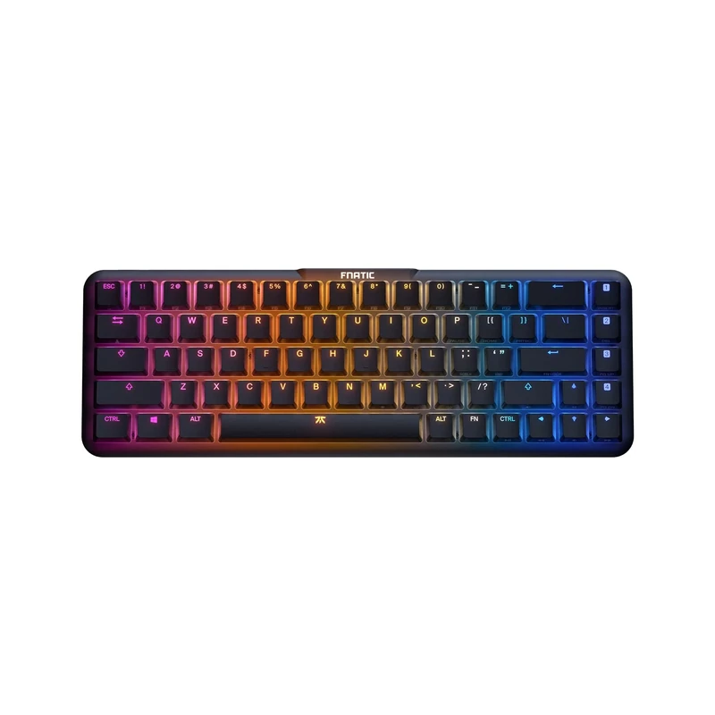 Fnatic STREAK65 LP Black | Compact RGB Gaming Mechanical Keyboard Speed Switches | PBT Doubleshot Keycaps 65% Layout (60 65 Percent) Low Profile Esports Keyboard (US ANSI Layout, QWERTY)