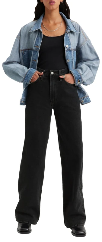 Levi's Women's Ribcage Wide Leg Jeans, Rosie Posie, 25W / 32L