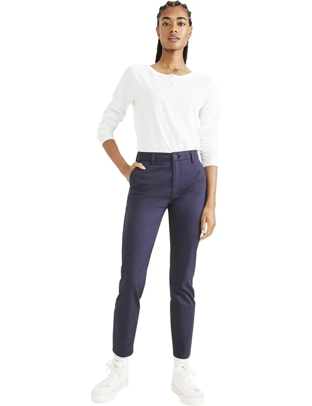 DOCKERS Women's Weekend Chino Skinny Pants, NAVY BLAZER, 26W Long - Image 1