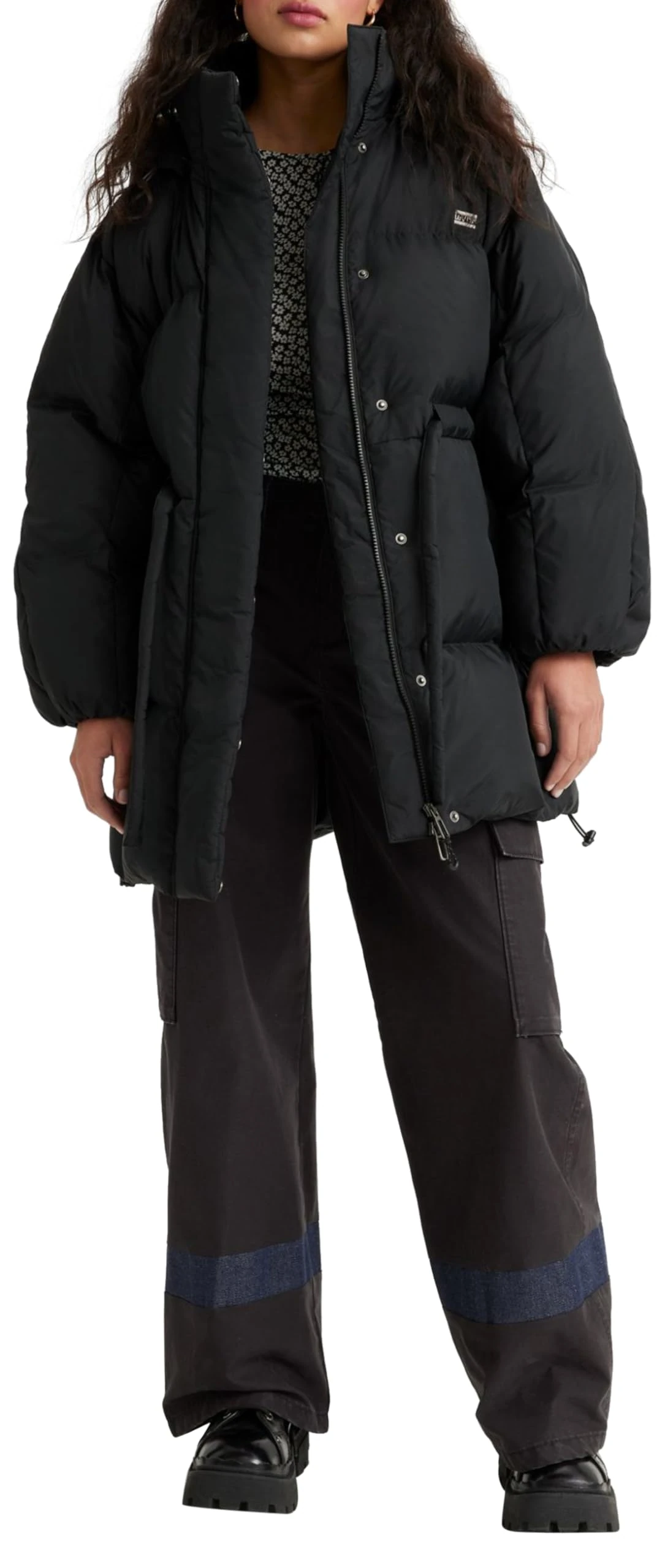 Levi's Women's Pillow Bubble Mid Jacket, Caviar, XXL