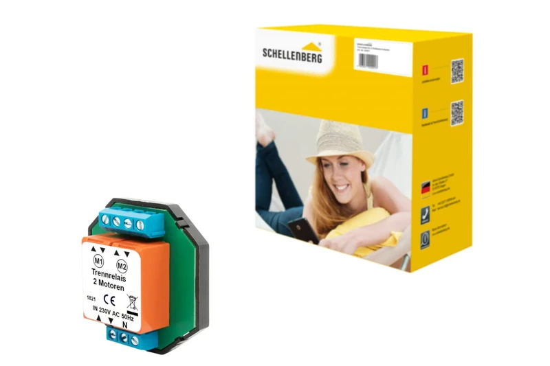 Schellenberg 24201 Roller Shutter Isolation Relay for Simultaneous Control of 2 Roller Shutter Motors via a Switch or Timer, Central for Convenient Roller Shutter Control, Flush-Mounted