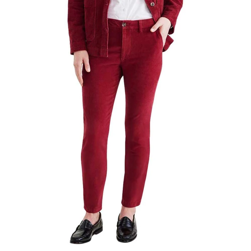 DOCKERS Women's Weekend Chino Skinny Pants, TIBETAN RED, 31W Extra Long
