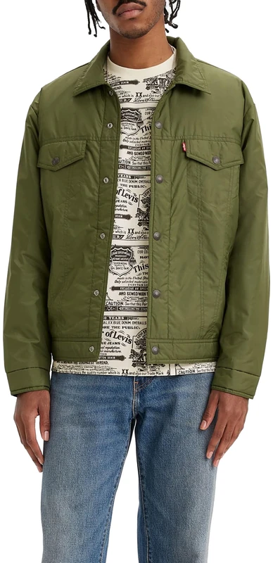 Levi's men's RELAXED FIT PADDED TRUCK Jacket, SEA MOSS, XS