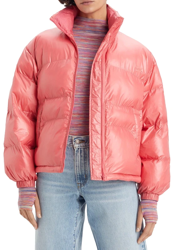 Levi's Women's Retro Puffer Caviar Jacket, Italian Rose, L