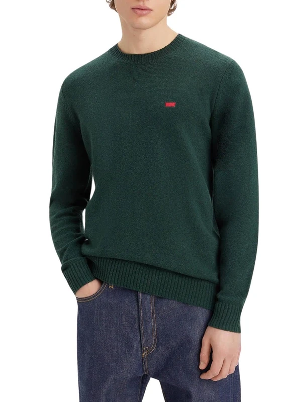 Levi's Men's Original Housemark Sweater Sweatshirt, Darkest Spruce, L
