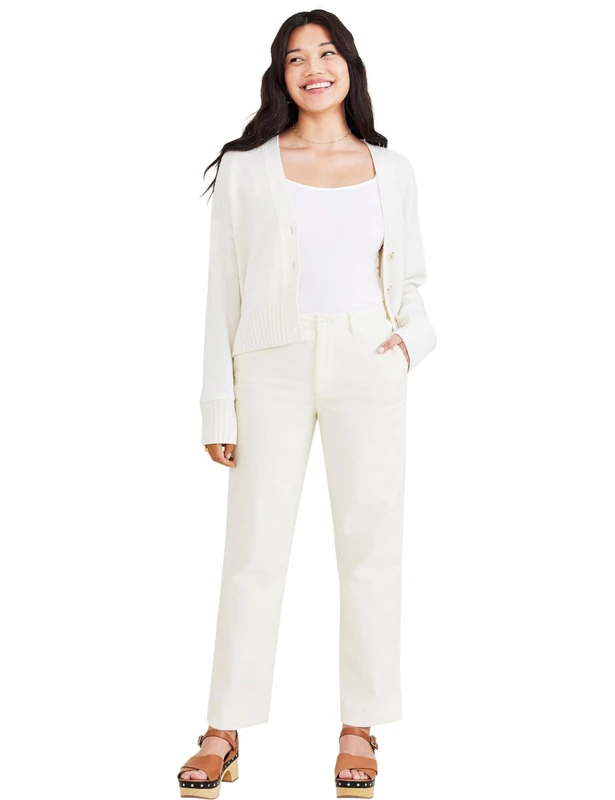 HIGH WAIST CHINO HIGH STRAIGHT EGRET 31 L