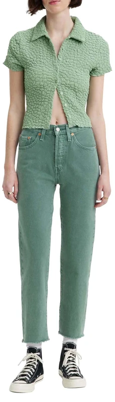 Levi's Women's 501 Crop Jeans, Misty Silver Pine, 28W / 26L