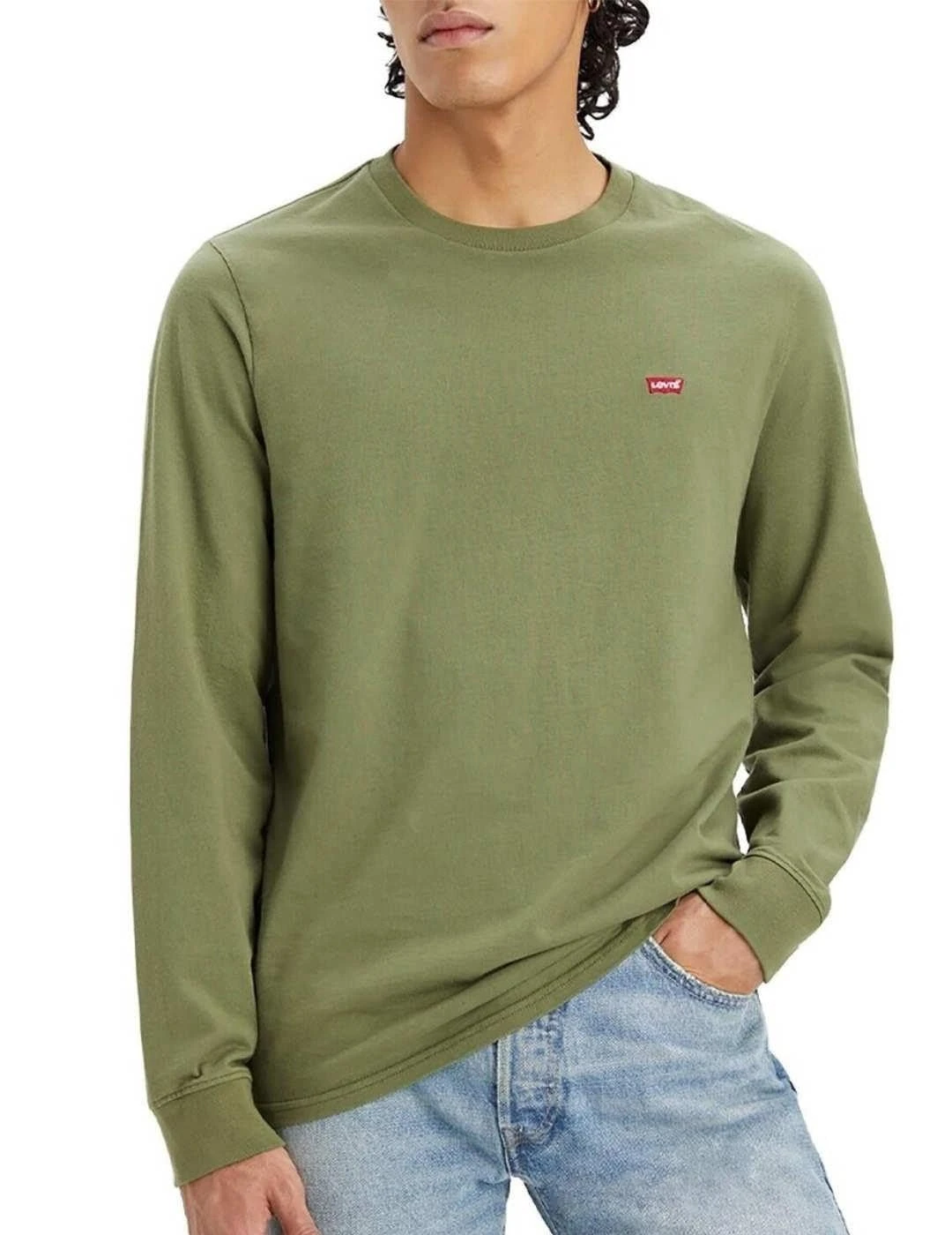 Levi's Men's LS Original HM TEE Sweater, Bluish Olive,