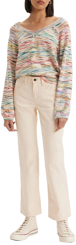 Levi's Women's Middy Ankle Boot Shorts, White Smoke, 25W / 29L