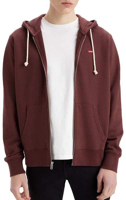 Levi's Men's New Original Zip Up Sweatshirt, Decadent Chocolate, XS