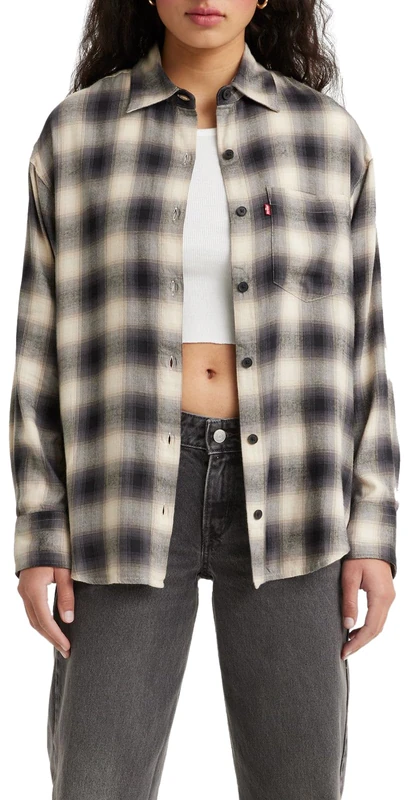 Levi's Women's NOLA Shirt Shirt, James Plaid BLACKENE,