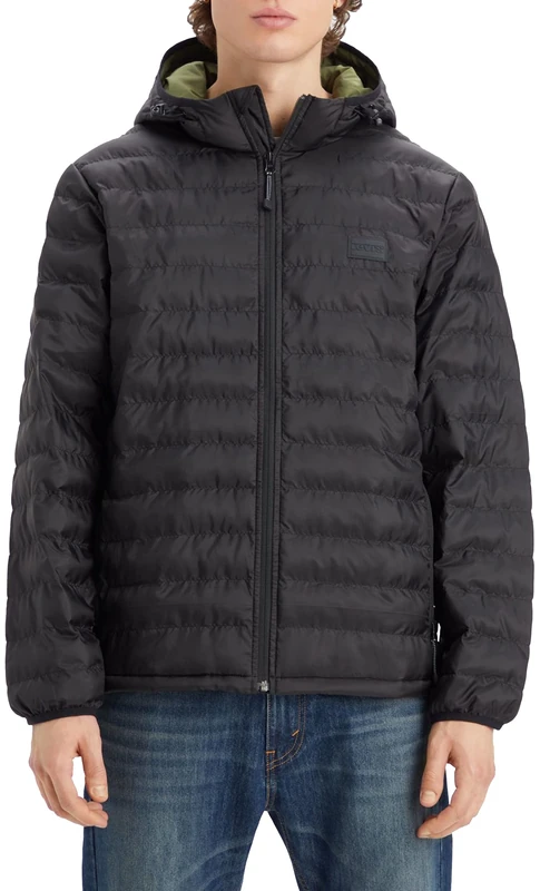 Levi's Men's Pierce Packable Jacket, Jet Black, S