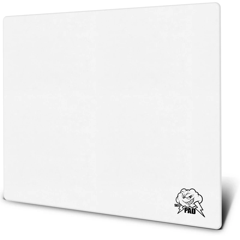 SkyPAD Glass 3.0 XL Gaming Mouse Pad with cloud Logo | Professional Large Mouse Mat | 400 x 500 mm | White | Special glass surface with improved precision and speed