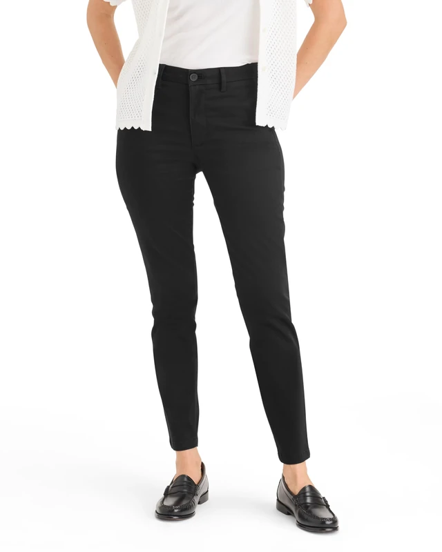DOCKERS Women's Weekend Chino Skinny Pants, BEAUTIFUL BLACK, 26W Extra Long