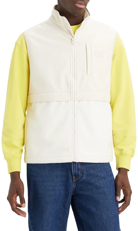 Levi's Men's Geary Fleece Vest Denim, Rainy Day, XL