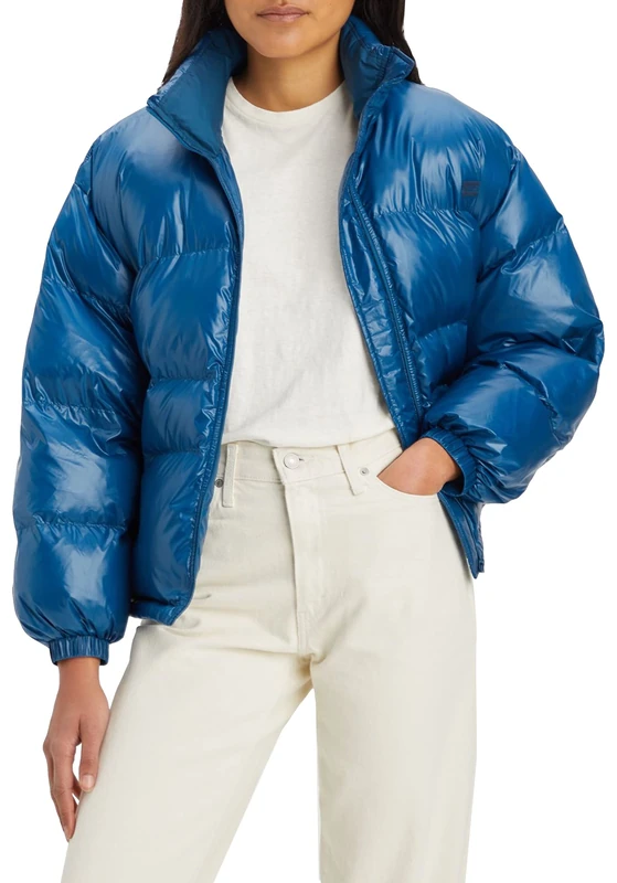 Levi's Women's Retro Puffer Caviar Jacket, Gibralter Sea, L
