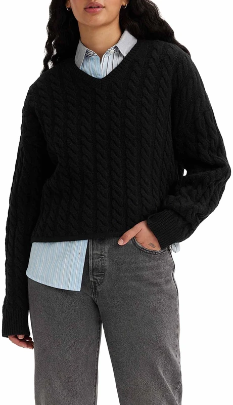 Levi's Women's Rae Sweater, Caviar, XS