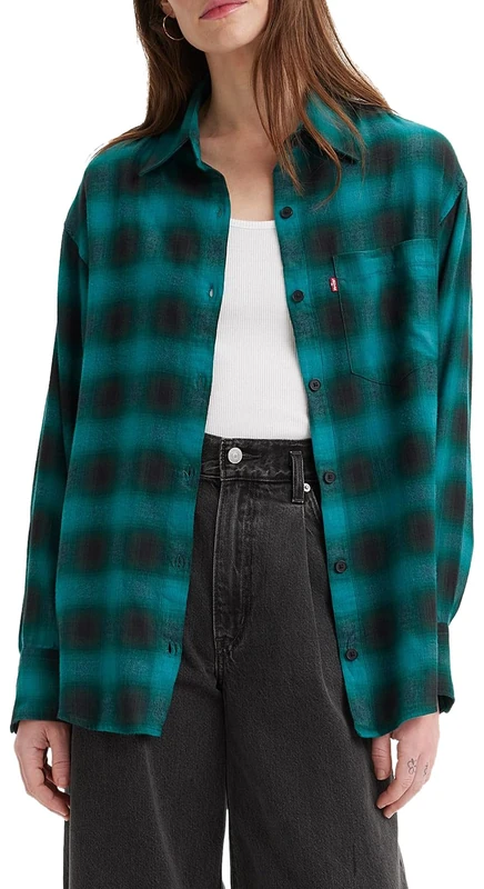 Levi's Women's NOLA Shirt Shirt, James Plaid Chasm BL,