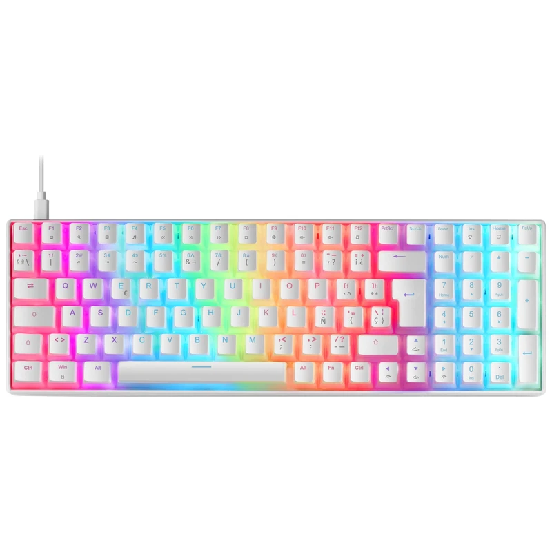 Mars Gaming MKULTRA White RGB Mechanical Keyboard - 96% Layout
