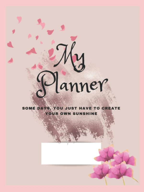 Rose Gold Flower Year Planner: 8 X 10 Daily, weekly and Yearly Planner Journal