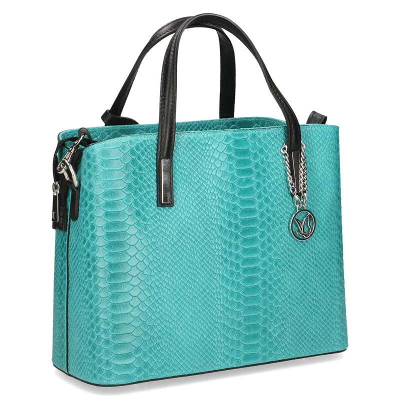 CAPRICE women's medium-sized leather top-handle bag, Turquoise (Turquoise Rept), 1 - Image 1