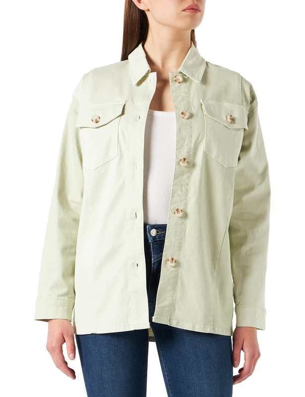 s.Oliver Women's 120.10.202.26.150.2109817 Regular FI Long-Sleeved Jacket, Light Green Stretch, XS