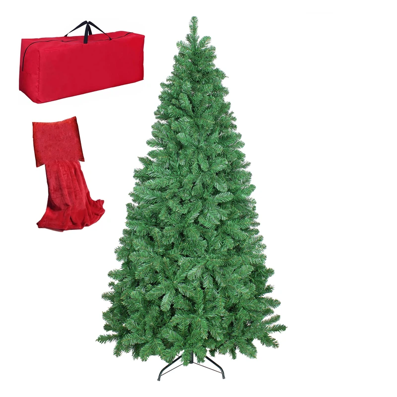 Totò Piccinni Green Christmas Tree, Large, Realistic Effect, Including Bag, 150 cm, Polyvinyl Chloride, White