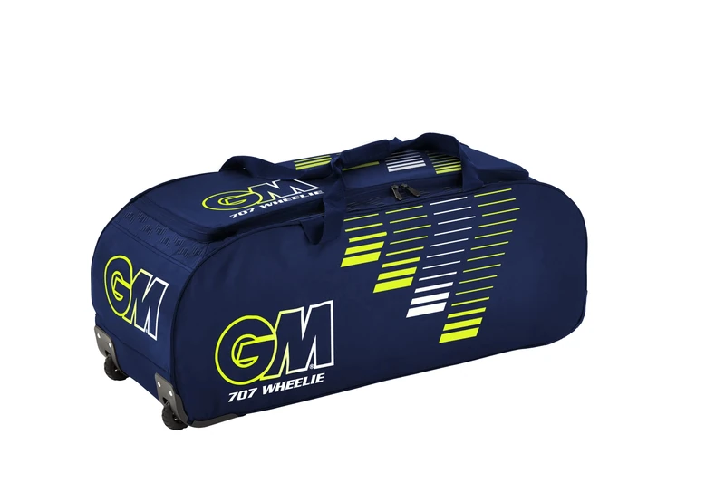 GM | Cricket Wheelie Bag Holdall | 707 Prima | Engineered Wheel Housing All Terrain | Tough Water-Resistant 600 Denier Polyester | Anti-Scuff Corner Protection | Medium - 92 Litres | Blue