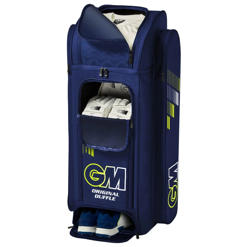 Gunn & Moore GM | Cricket Duffle Duffel Bag | Original Prima | Two Full Length Bat Pockets & Adjustable Straps | Shoe Tunnel | Tough 600 Denier Polyester | Large - 109 litres | Blue