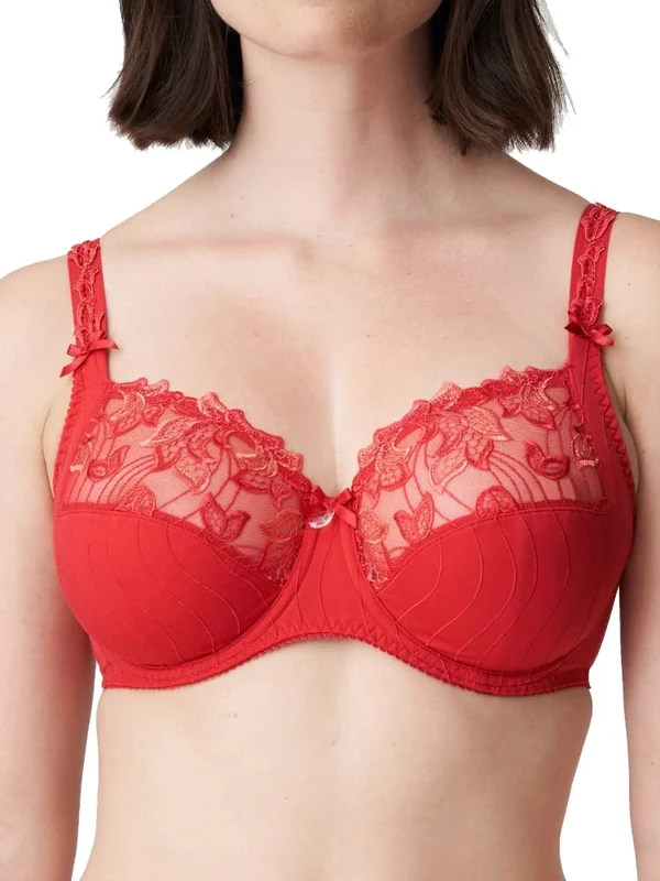 Primadonna Deauville 0161810/0161811-SCA Women's Scarlet Embroidered Non-Padded Underwired Full Cup Bra 30E
